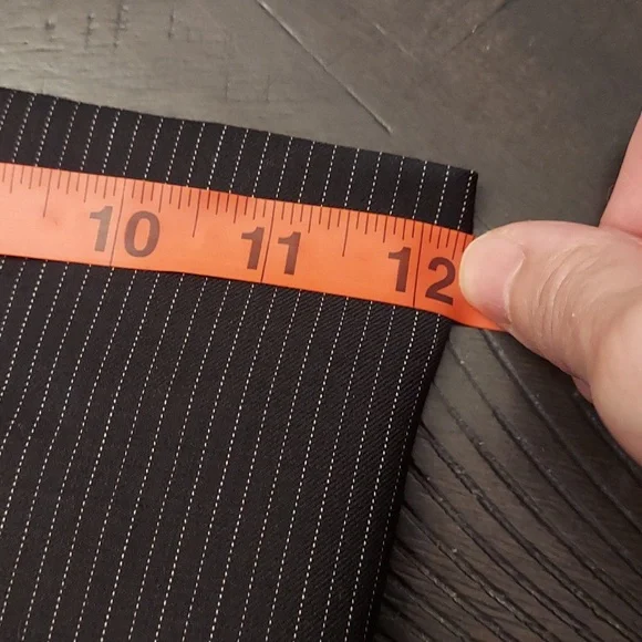 LOFT Ann Black And White Pinstriped Flat Front Wide Legged Wool Blend Trousers - Picture 15 of 15